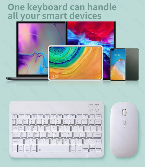 Ce Rohs Slim Bluetooth Mini Design Ultra-Thin 10-Inch Rechargeable Wireless Keyboard and Mouse Combo