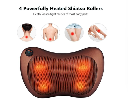 Local warehouseMassage Pillow, Neck and Back Massager with Heat, Shiatsu Massage Pillow for for Back, Shoulder, Leg, Foot, Gift for Men Women Mom Dad, Stress Relax at Home Office and Car