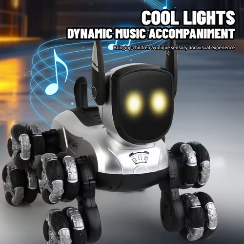  8‑Wheel All‑Terrain Smart Robot Dog Toy With Light And Music, Durable Kids Birthday Gift
