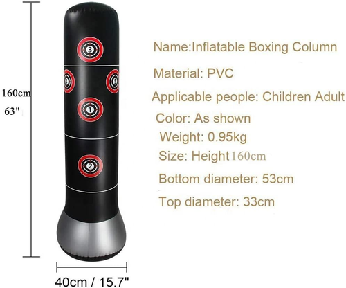 Children Adult Tumbler Boxing Target Training Equipment Inflatable Standing Punching Bag Sport Toys Kids Activity Outdoors Game