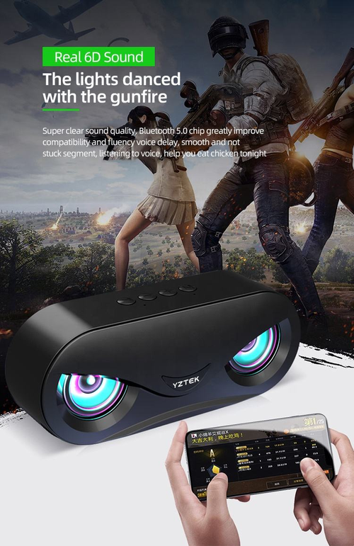 LED Wireless Speakers Bluetooths 6.0 Small Night Light HD HiFi Powerful Disco Light Bluetooths Speaker