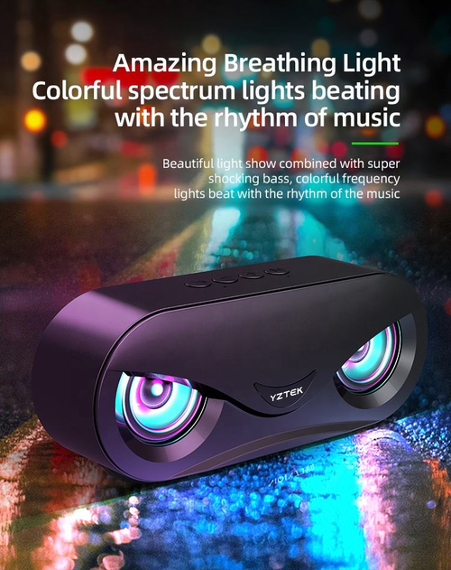 LED Wireless Speakers Bluetooths 6.0 Small Night Light HD HiFi Powerful Disco Light Bluetooths Speaker