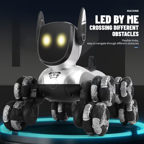  8‑Wheel All‑Terrain Smart Robot Dog Toy With Light And Music, Durable Kids Birthday Gift