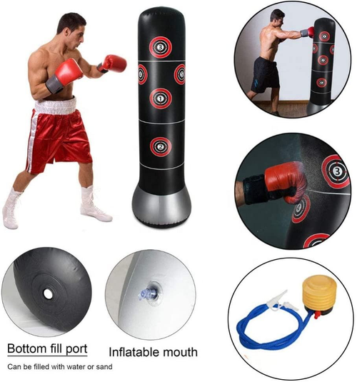 Children Adult Tumbler Boxing Target Training Equipment Inflatable Standing Punching Bag Sport Toys Kids Activity Outdoors Game