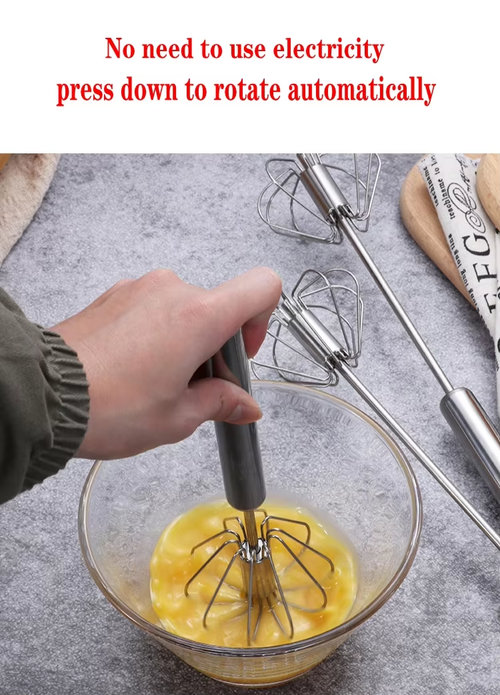 Semi-automatic egg beater