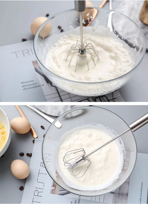 Semi-automatic egg beater