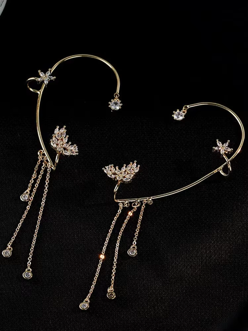 flower tassel ear cuff