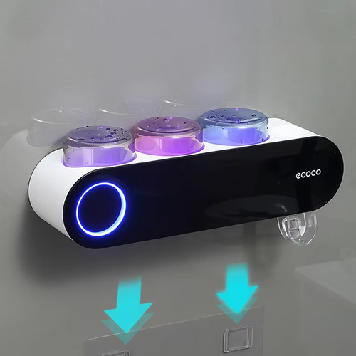 Wall-mounted rechargeable automatic toothpaste dispenser with plastic bathroom