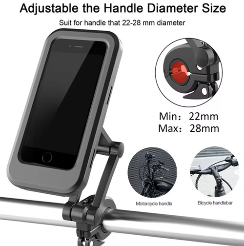 Waterproof Bracket for Cycling Touchscreen Telescopic Handlebar