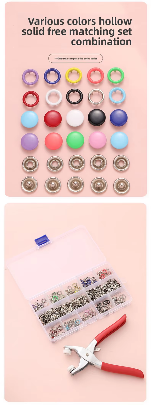 hand-pressed sew-free invisible five-prong snap fastener