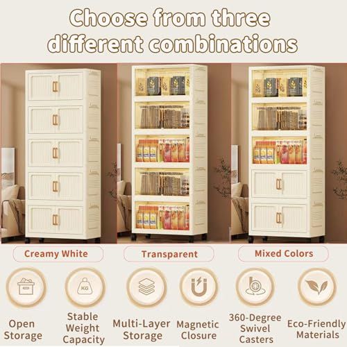 Instant Foldable Storage Cabinet, No Installation Required, Multi-Purpose Home Organizer for Sundries