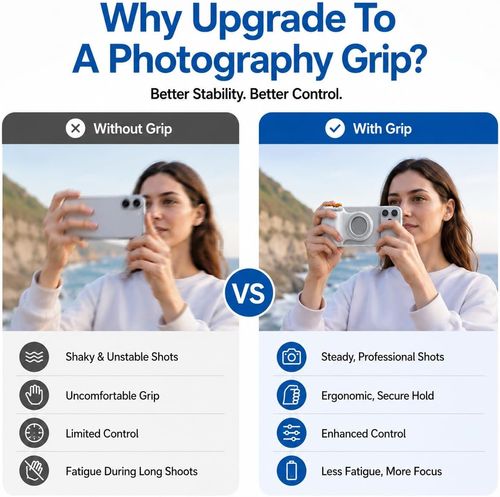 Magnetic Phone Camera Grip for iPhone & Android with Bluetooth Shutter