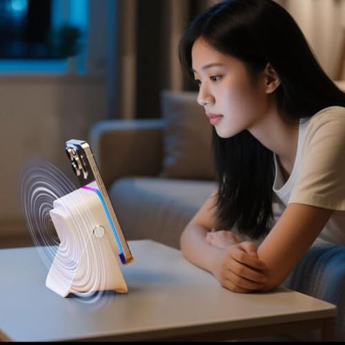 Rechargeable Wireless Induction Speaker, Tech RGB Gaming Desktop Mini Speaker for Bedroom