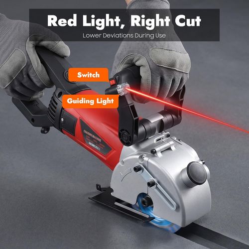 Wall Chaser 2800W Electric Wall Chaser Cutting Machine with 5 Diamond Blades & Infrared Sighting, Water Line Wall Chaser Concrete Cutter