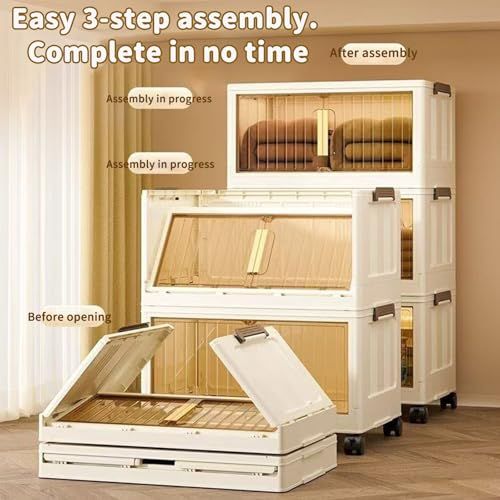 Instant Foldable Storage Cabinet, No Installation Required, Multi-Purpose Home Organizer for Sundries