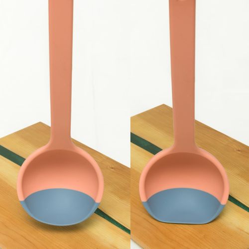 Silicone Spoon - Colorful Silicone Spatula Ladle with a Soft Top to Mold to your Pots & Pans.