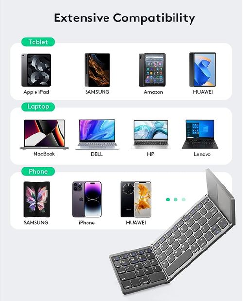 Mini Wireless Foldable bt portable folding Keyboard