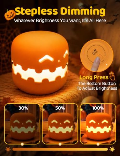Pumpkin Lamp, Halloween Camping Lantern for Kids, Halloween Gifts