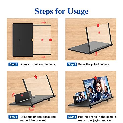 Foldable Pull‑out Phone Screen Magnifier, Desktop Stand,  Inch Enlarged Screen Accessory for Video Watching