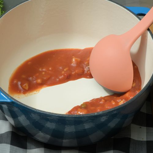 Silicone Spoon - Colorful Silicone Spatula Ladle with a Soft Top to Mold to your Pots & Pans.