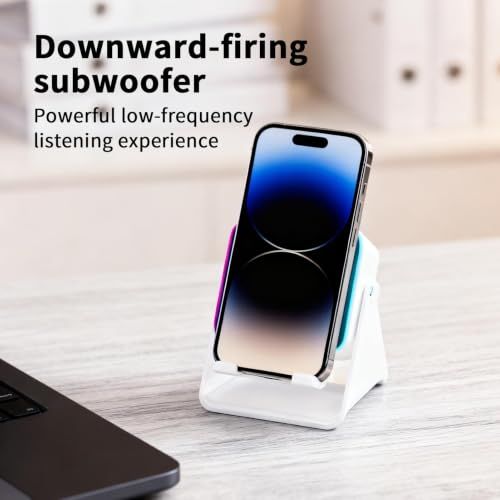 Rechargeable Wireless Induction Speaker, Tech RGB Gaming Desktop Mini Speaker for Bedroom