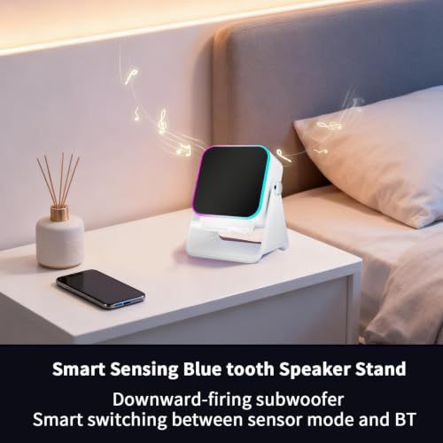 Rechargeable Wireless Induction Speaker, Tech RGB Gaming Desktop Mini Speaker for Bedroom