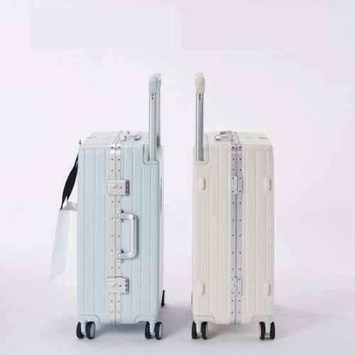 Wide-Handle Aluminum Frame Suitcase: Large, Durable with Silent Wheels & Lock | For Students & Business Travelers