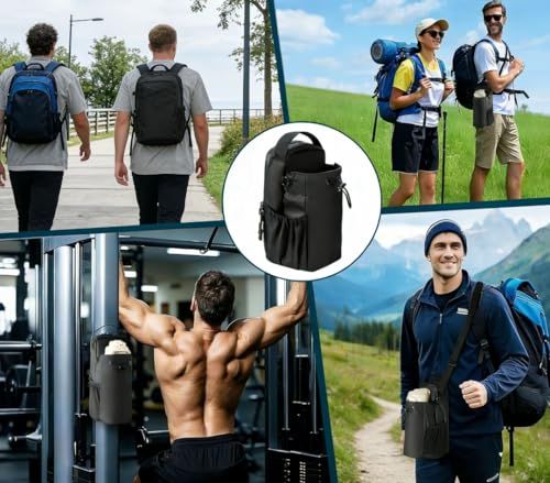 Strong Magnetic Water Bottle Holder Bag, Large Capacity Crossbody Sling Bag, Gym Storage Pouch for Phone & Keys