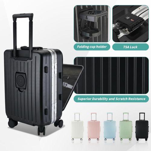 24 Inch PC Hard Shell Luggage, Aluminum Frame Travel Suitcase for Men Women & Students