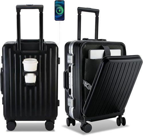 24 Inch PC Hard Shell Luggage, Aluminum Frame Travel Suitcase for Men Women & Students