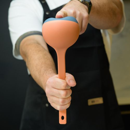 Silicone Spoon - Colorful Silicone Spatula Ladle with a Soft Top to Mold to your Pots & Pans.