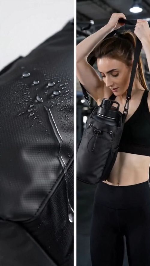 Strong Magnetic Water Bottle Holder Bag, Large Capacity Crossbody Sling Bag, Gym Storage Pouch for Phone & Keys