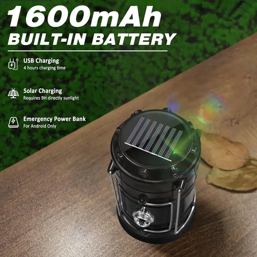 Solar Camping Lantern 2-Pack - Rechargeable LED Lights