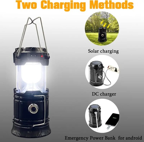 Solar Camping Lantern 2-Pack - Rechargeable LED Lights