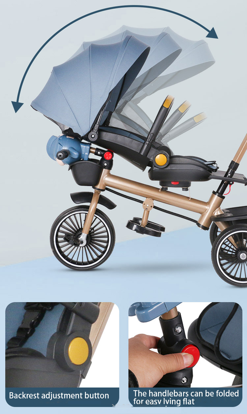 4-in-1Baby's Car -blue Suitable for kids aged 1 to 6 years old