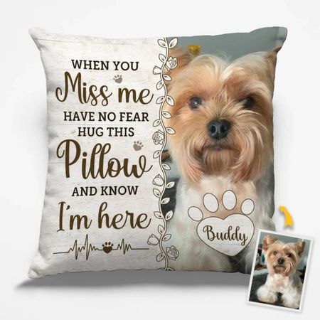 Custom Photo Four Paws, One Heart - Memorial Personalized Custom Pillow - Sympathy Gift For Pet Owners, Pet Lovers