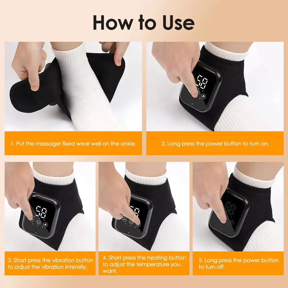 Rechargeable Heated Vibration Ankle Wrap