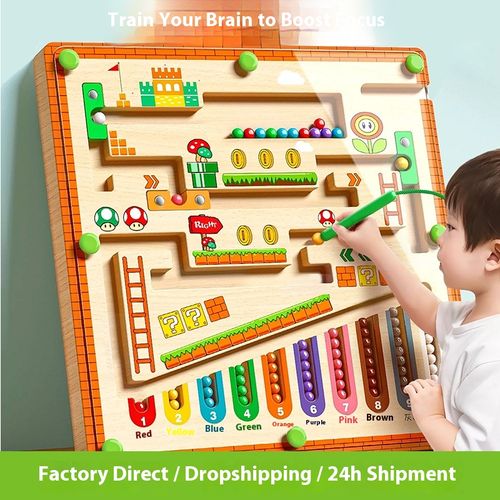 Kids Magnetic Maze Puzzle with Ball, Pen Control Training Toy, Concentration & Logical Thinking Development, Early Educational Toy for Ages 3-6👀🔍