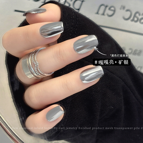 Magic Mirror Nail Powder✨Super Flash High Gloss, Silvery Pearlescent Ultra-Fine Glitter Nail Decor 💅