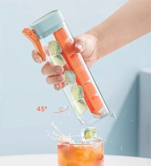 One-Hand Press Ice Cube Tray Food Grade Freezer Ice Mold, Mini Home Ice Maker Box with One-Press Easy Ice Release Function😀