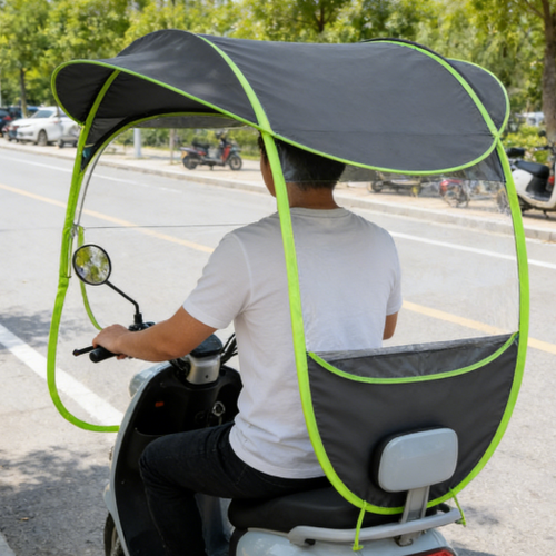 Black Electric Scooter Rain Canopy Sun Shade, Outdoor Sun Protection Vehicle Shelter, In Stock😀😀😀