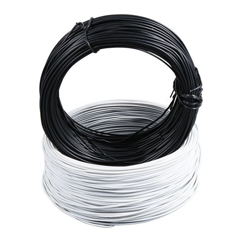 Blcak 0.55mm Round Type, 110m Electro-galvanized Iron Binding Wire Black PVC Coated Iron Core Binding Wire for Electrical Wiring