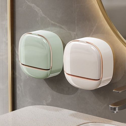 🎄Modern exquisite best-selling wall-mounted soap rack luxury foldable soap storage box with drainage design and adhesive buckle. Buy one get one free, two pieces in total. (Colors are randomly matched)