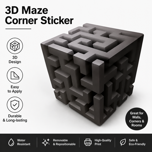 🌀 Mind-Bending Visual Decor | 3D Impossible Corner Wall Ornament
