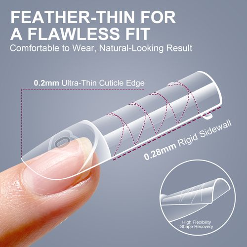 💅Hot Sale Nail Extension Forms, 150PCS Boxed French Nail Molds, Transparent Crystal UV Gel Mold with Scale ✨