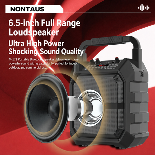 🎵Portable Square Dance Speaker M-171🔊NINTAUS High Power Bass Bluetooth Speaker, Handheld Outdoor Karaoke System for Store Promotion & Street Performance 🎤