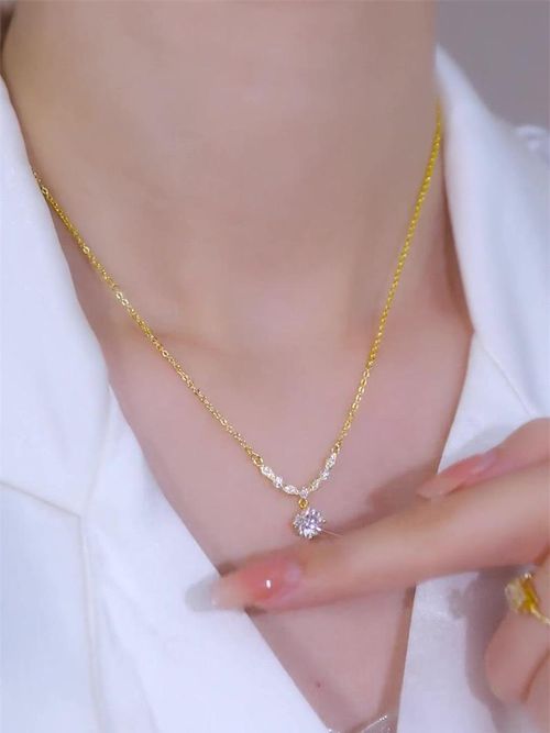 Women's Sparkling Full-Crystal Statement Necklace - Elegant Versatile Collarbone Accessory