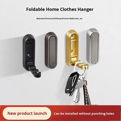 （buy one free one）Multifunctional Zinc Alloy Foldable Wall Hooks, Coat Rack, Clothes Hanger Organizer for Entrance & Bathroom😘😀😁