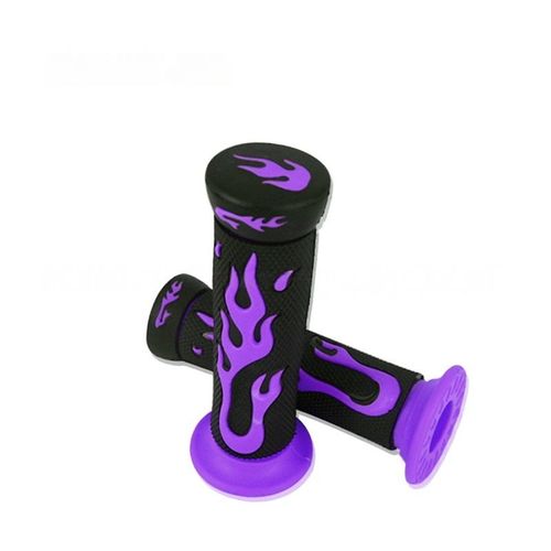 Universal White Flame TPR Handle Grips Motorcycle Electric Vehicle Handlebar Cover Decoration 🛠️🏍️