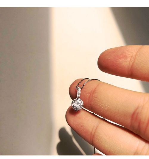 Women's Dainty Minimalist Zircon Pendant Necklace - Sparkly Cold Aesthetic, Unique Dainty Collarbone Chain